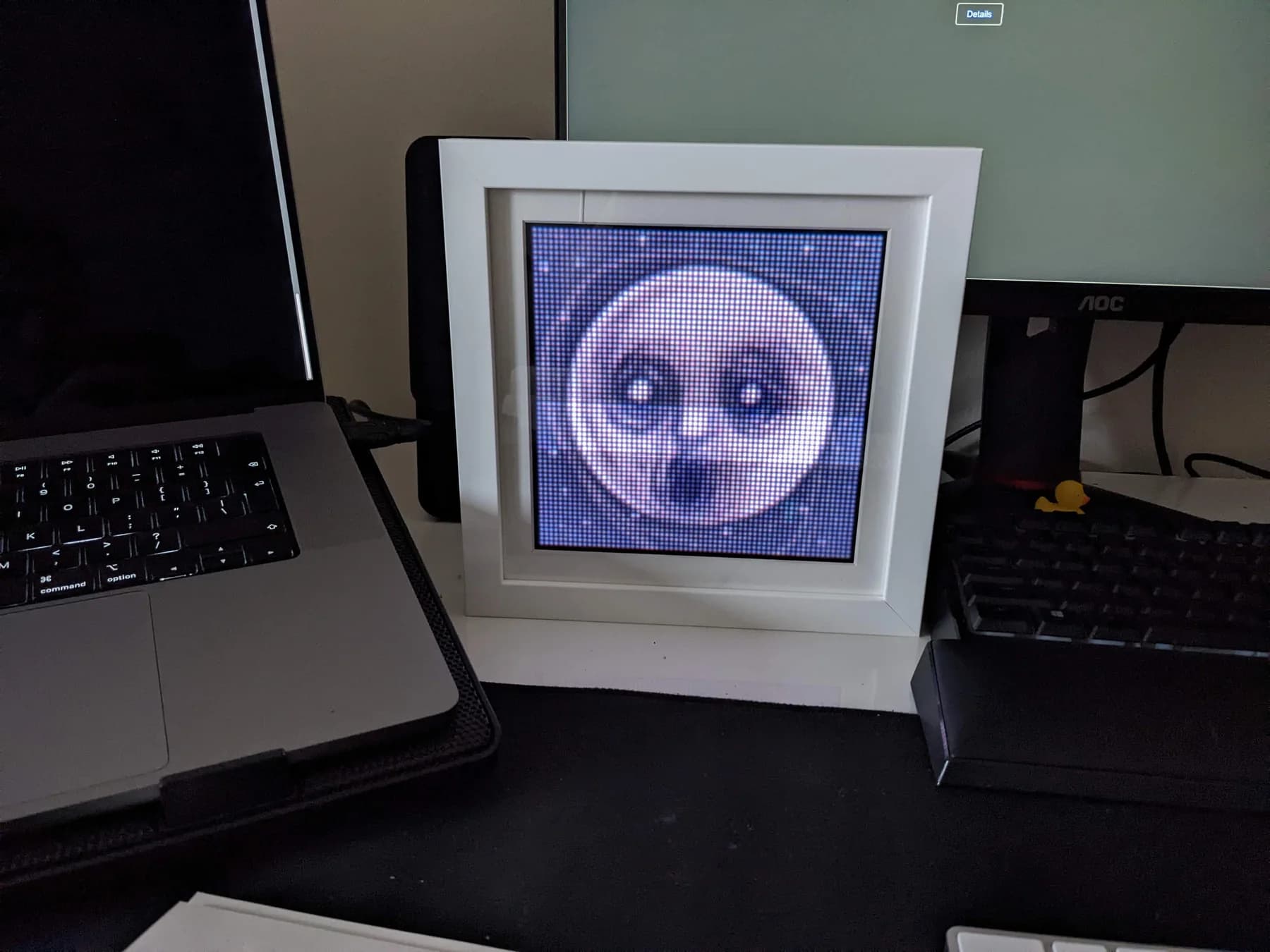 Finished frame displaying a round cartoon face