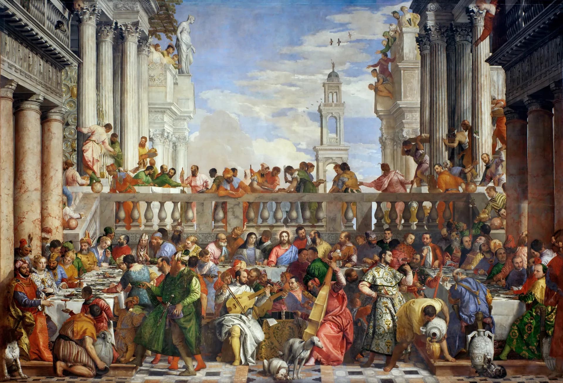 Paolo Veronese's The Wedding at Cana, used as the background of Gu's sign-in page